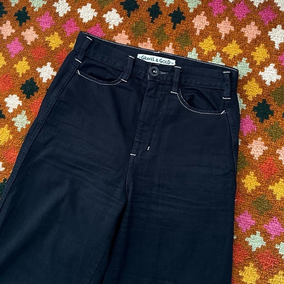 Gravel & Gold Placer Pants High Rise Straight Leg Sold Out Raven Black Jeans - Picture 3 of 5